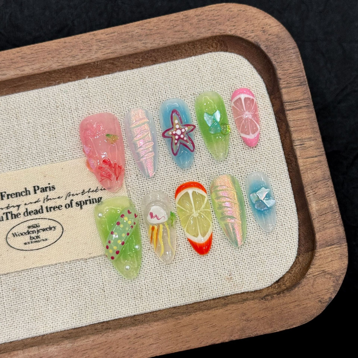 Colorful Summer Fruit Jelly Gradient Press On Nails