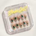 Broke Girl Emerald Royal Vintage Gem Nails in Branded Acrylic Box