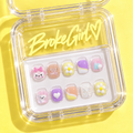 Cute Pastel Bear Flower Kids Press On Nails Set