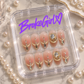 365nails: "Devil's Whisper" – 3D Leopard Print & Crystal Handmade Almond Nails