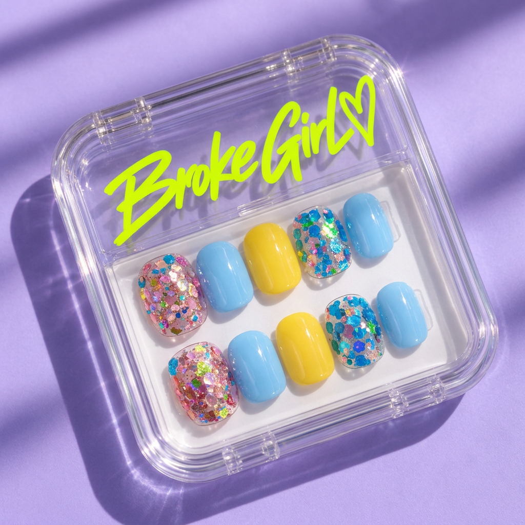 Broke Girl Candy Confetti Nails in Branded Acrylic Box