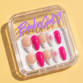 Broke Girl Pink Daisy Floral French Nails in Branded Acrylic Box