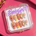 Broke Girl Tropical Flower Pearl Nails in Branded Acrylic Box
