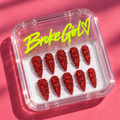 Broke Girl Crimson Queen 3D Carved Nails in Branded Acrylic Box